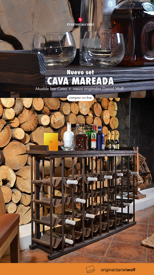 Mueble bar Cava + *Set x 4  vasos originales Daniel Wolf*